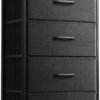 AODK Dresser for Bedroom with 4 Storage Drawers, Small Dresser Chest of Drawers Fabric Dresser with Sturdy Steel Frame, Black - Image 2