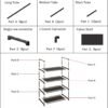 Upgrade Stackable Small Shoe Rack, 4-Tier Shoe Shelf Storage Organizer with Handle for Entryway, Hallway and Closet (Black) - Image 7