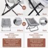 Tiita Comfy Saucer Chair, Soft Faux Fur Oversized Folding Accent Chair, Lounge Lazy Chair for Kids Teens Adults, Metal Frame Moon Chair for Bedroom, Living Room, Dorm Rooms, X-Large, Grey - Image 7