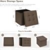 B FSOBEIIALEO Storage Ottoman Cube, Toy Chest Folding Footrest for Living Room Seat, 12.6"X12.6"X12.6" (Linen Brown) - Image 4