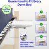 BedShelfie Bedside Shelf for College Dorm Room Bunk Bed & Top Bunk, College Dorm Room Essentials, Clip On Nightstand, Floating Bed Side Table Tray Organizer, Dorm Room Decor - DormEssential, White - Image 4