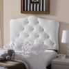 Baxton Studio Rita Modern and Contemporary White Faux Leather Upholstered Button-Tufted Scalloped Twin Size Headboard - Image 3