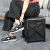 Storage Ottoman, Small Ottoman Foot Rest with Thicker Foam Padded, Faux Leather Ottoman Storage Cubes with Lids Ottoman for Living Room, Bedroom 16.5"*11.8"*15.6" Black - Image 5