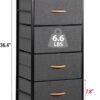 SUPER DEAL Dresser for Bedroom with 4 Storage Drawers, Fabric Chest of Drawers Storage Organizer with Wood Top and Metal Frame for Closet Living Room Hallway Entryway, 36 inch Tall Grey - Image 4