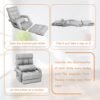 WAYTRIM Indoor Chaise Lounge Folding Sofa Bed, 6-Position Padded Lounger With Armrests and Pillow - Gray - Image 6