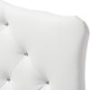 Baxton Studio Rita Modern and Contemporary White Faux Leather Upholstered Button-Tufted Scalloped Twin Size Headboard - Image 5