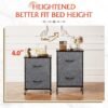 WLIVE Nightstand Set of 2, 2 Drawer Dresser for Bedroom, Small Dresser with 2 Drawers, Bedside Furniture, Night Stand, End Table with Bins for Bedroom, Closet, College Dorm, Dark Grey, Size L - Image 6