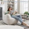 Bean Bag Chair for Adults, Giant Bean Bag Sofa Chair with Armrests, Teddy Plush Lazy Sofa Comfy Chair, Big Comfy Chair with Pocket, for Livingroom Bedroom Apartment - Image 7