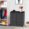 Yesker Dresser with 8 Drawers for Bedroom - Storage Tower, Bedside Furniture & Night Stand End Table Dresser for Home, Office, College Dorm, Sturdy Steel Frame Organizer, Wood Top (Dark Grey) - Image 6