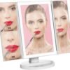 Trifold Vanity Mirror with Lights | LED Makeup Mirror with Lights and Touch Screen Dimming - 1x 2x 3x Magnification - Portable Lighted Makeup Mirror | Great Vanity Mirror with Lights - Image 9