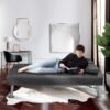 Yaheetech Convertible Linen Fabric Sofa Bed with Recliner, Cup Holders, Removable Armrests - 772lb Capacity - Image 5