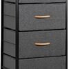 SUPER DEAL Dresser for Bedroom with 4 Storage Drawers, Fabric Chest of Drawers Storage Organizer with Wood Top and Metal Frame for Closet Living Room Hallway Entryway, 36 inch Tall Grey - Image 2