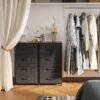 AODK Dresser for Bedroom with 4 Storage Drawers, Small Dresser Chest of Drawers Fabric Dresser with Sturdy Steel Frame, Black - Image 7