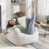 Bean Bag Chair for Adults, Giant Bean Bag Sofa Chair with Armrests, Teddy Plush Lazy Sofa Comfy Chair, Big Comfy Chair with Pocket, for Livingroom Bedroom Apartment - Image 2