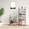 Upgrade Stackable Small Shoe Rack, 4-Tier Shoe Shelf Storage Organizer with Handle for Entryway, Hallway and Closet (Black) - Image 6
