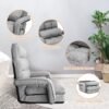 WAYTRIM Indoor Chaise Lounge Folding Sofa Bed, 6-Position Padded Lounger With Armrests and Pillow - Gray - Image 5