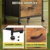 WLIVE Dresser with 3 Drawers, Fabric Nightstand, Cabinet with Wheels, Organizer Storage Dresser for Bedroom, Office, Closets, Sturdy Steel Frame, Easy Pull Handle, Rustic Brown Wood Grain Print - Image 7