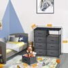 Yesker Dresser with 8 Drawers for Bedroom - Storage Tower, Bedside Furniture & Night Stand End Table Dresser for Home, Office, College Dorm, Sturdy Steel Frame Organizer, Wood Top (Dark Grey) - Image 3