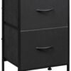 WLIVE Nightstand, Nightstand with 2 Drawers, Bedside Furniture, Night Stand, Small Dresser for Bedroom, College Dorm, End Table with Fabric Bins, Dormitory, Charcoal Black, Size L - Image 2