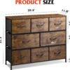 WLIVE Fabric Dresser for Bedroom - Storage Drawer Unit as TV Stand for 32-43 inch TVs - Wide Dresser with 8 Large Deep Drawers for Office, College Dorm, Rustic Brown - Image 4