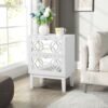 VINGLI White Nightstand, Modern Nightstand with Mirror Front Drawers, Bed Side Table/Night Stand, Wood Nightstand, Mirrored Nightstand with Drawer for Bedroom, College Dorm, Kids’ Room, Living Room - Image 7
