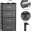 SUPER DEAL Dresser for Bedroom with 4 Storage Drawers, Fabric Chest of Drawers Storage Organizer with Wood Top and Metal Frame for Closet Living Room Hallway Entryway, 36 inch Tall Grey - Image 5