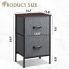 WLIVE Nightstand Set of 2, 2 Drawer Dresser for Bedroom, Small Dresser with 2 Drawers, Bedside Furniture, Night Stand, End Table with Bins for Bedroom, Closet, College Dorm, Dark Grey, Size L - Image 4