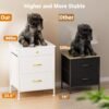White Nightstand with 3 Drawers, Night Stand for Bedroom, Small Dresser with Fabric Bins, Leather Finish, Modern Bedside Table End Side Table for Living Room, Dorm, Closet, Nursery - Image 7