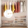 TZAMLI 2-Tier Shoe Rack for Closet, Expandable and Stackable Shoe Organizer Adjustable Metal Shoe Storage Small Shoe Shelf for Entryway Entrance Dorm, White - Image 5