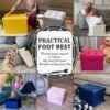 Storage Ottoman Folding Foot Stool Velvet Ottoman Foot Rest with Padded Modern Ottoman with Storage for Living Room Puppy Step Stool 17x13x11in(ROSEO) - Image 4
