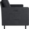 STHOUYN 56" W Fabric Loveseat Sofa with 2 USB, Small Couches for Living Room, Bedroom, Office, Easy Assembly & Comfy Cushion, Dark Grey - Image 9