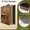 WLIVE Dresser with 3 Drawers, Fabric Nightstand, Cabinet with Wheels, Organizer Storage Dresser for Bedroom, Office, Closets, Sturdy Steel Frame, Easy Pull Handle, Rustic Brown Wood Grain Print - Image 8