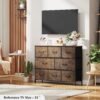 WLIVE Fabric Dresser for Bedroom - Storage Drawer Unit as TV Stand for 32-43 inch TVs - Wide Dresser with 8 Large Deep Drawers for Office, College Dorm, Rustic Brown - Image 5