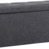 SUPER DEAL 43 Inches Folding Storage Ottoman Bench Storage Chest Footrest with Padded Seat Large Box for Bedroom Living Room Entryway, 660 lbs Capacity 15" x 15" x 43" Long, Dark Gray - Image 2