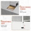 WLIVE Fabric Dresser for Bedroom, Storage Drawer Unit,Dresser with 10 Deep Drawers for Office, College Dorm, Light Grey - Image 9