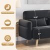Yaheetech 46" Small Modern Fabric Sofa Loveseat Mid Century 2 Seater Sofa Couch with Lumbar Pillows, Solid Wood Legs for Small Space, Dorm, Office, Bedroom, Dark Gray - Image 7