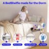 BedShelfie Bedside Shelf for College Dorm Room Bunk Bed & Top Bunk, College Dorm Room Essentials, Clip On Nightstand, Floating Bed Side Table Tray Organizer, Dorm Room Decor - DormEssential, White - Image 3