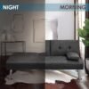 Yaheetech Convertible Linen Fabric Sofa Bed with Recliner, Cup Holders, Removable Armrests - 772lb Capacity - Image 4