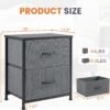 Sweetcrispy Nightstand with 2 Drawers, End Tables Bedside Side Table with Storage Kids Night Stand with Fabric Bins, Wooden Top Small Dresser for Bedroom Closet, College Dorm - Image 4