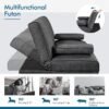 Yaheetech Convertible Linen Fabric Sofa Bed with Recliner, Cup Holders, Removable Armrests - 772lb Capacity - Image 6