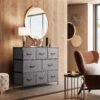 WLIVE Fabric Dresser, Storage Drawer Unit, Bedroom Dresser TV Stand for 32 40 43 inch TV, Wide Dresser with 8 Large Deep Drawers for Office, College Dorm, Dark Grey - Image 3