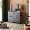 WLIVE Fabric Dresser, Storage Drawer Unit, Bedroom Dresser TV Stand for 32 40 43 inch TV, Wide Dresser with 8 Large Deep Drawers for Office, College Dorm, Dark Grey - Image 5