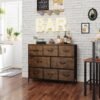 WLIVE Fabric Dresser for Bedroom - Storage Drawer Unit as TV Stand for 32-43 inch TVs - Wide Dresser with 8 Large Deep Drawers for Office, College Dorm, Rustic Brown - Image 3