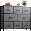 WLIVE Fabric Dresser, Storage Drawer Unit, Bedroom Dresser TV Stand for 32 40 43 inch TV, Wide Dresser with 8 Large Deep Drawers for Office, College Dorm, Dark Grey - Image 2