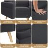 Yaheetech 46" Small Modern Fabric Sofa Loveseat Mid Century 2 Seater Sofa Couch with Lumbar Pillows, Solid Wood Legs for Small Space, Dorm, Office, Bedroom, Dark Gray - Image 6