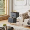 WLIVE Nightstand Set of 2, 2 Drawer Dresser for Bedroom, Small Dresser with 2 Drawers, Bedside Furniture, Night Stand, End Table with Bins for Bedroom, Closet, College Dorm, Dark Grey, Size L - Image 3