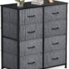 Yesker Dresser with 8 Drawers for Bedroom - Storage Tower, Bedside Furniture & Night Stand End Table Dresser for Home, Office, College Dorm, Sturdy Steel Frame Organizer, Wood Top (Dark Grey) - Image 2