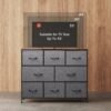 WLIVE Fabric Dresser, Storage Drawer Unit, Bedroom Dresser TV Stand for 32 40 43 inch TV, Wide Dresser with 8 Large Deep Drawers for Office, College Dorm, Dark Grey - Image 10