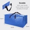12 Pack Heavy Duty Extra Large Moving Bags W/Backpack Straps - Strong Handles & Zippers, Storage Totes For Space Saving, Fold Flat, Alternative to Moving Box and Storage Bin, Multicolor - Image 3