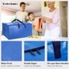 12 Pack Heavy Duty Extra Large Moving Bags W/Backpack Straps - Strong Handles & Zippers, Storage Totes For Space Saving, Fold Flat, Alternative to Moving Box and Storage Bin, Multicolor - Image 4